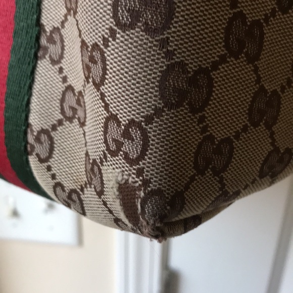 Authentic Gucci Sherry Line Shoulder Bag Tote 2 stripes - Picture 8 of 15